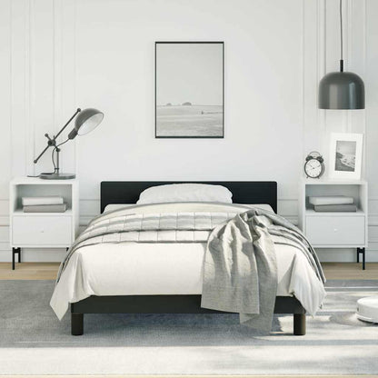 Bed Frame without Mattress Black Twin Faux Leather