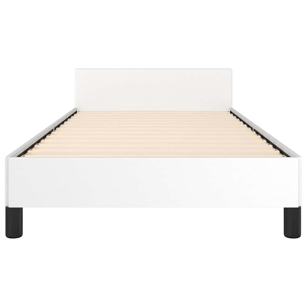 Bed Frame without Mattress White Twin Faux Leather