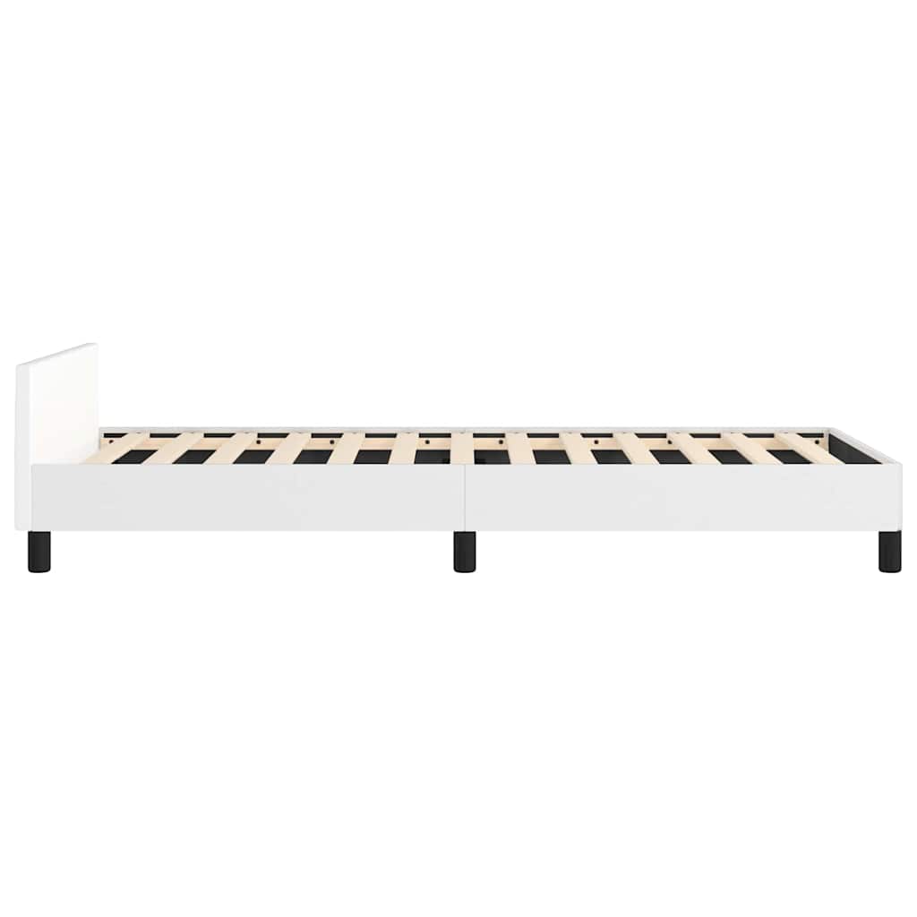 Bed Frame without Mattress White Twin Faux Leather