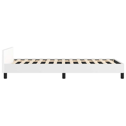 Bed Frame without Mattress White Twin Faux Leather