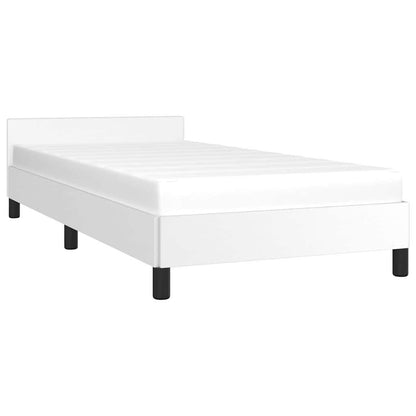 Bed Frame without Mattress White Twin XL Faux Leather