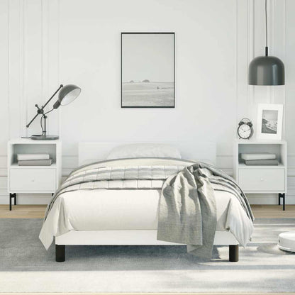 Bed Frame without Mattress White Twin XL Faux Leather