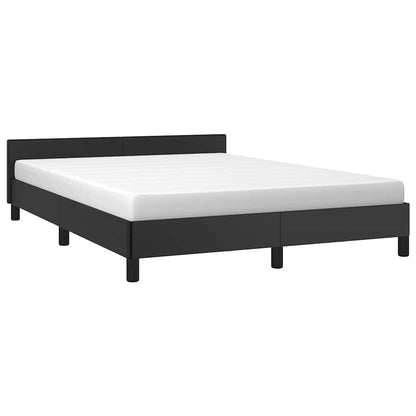 Bed Frame without Mattress Black Full Faux Leather