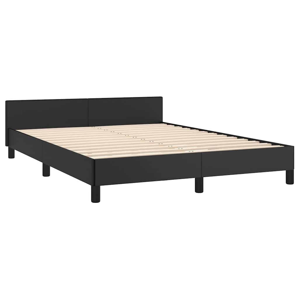 Bed Frame without Mattress Black Full Faux Leather