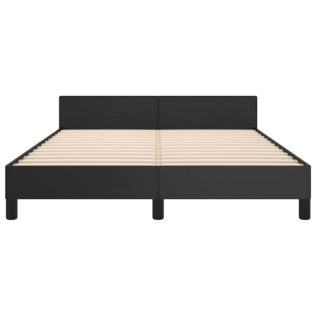 Bed Frame without Mattress Black Full Faux Leather