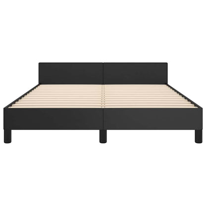 Bed Frame without Mattress Black Full Faux Leather