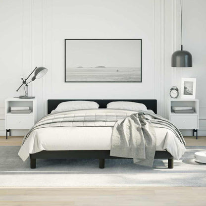 Bed Frame without Mattress Black Full Faux Leather