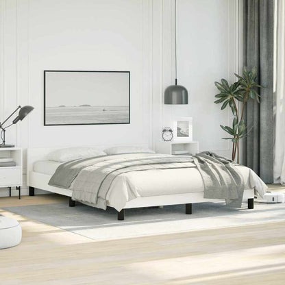 Bed Frame without Mattress White Full Faux Leather