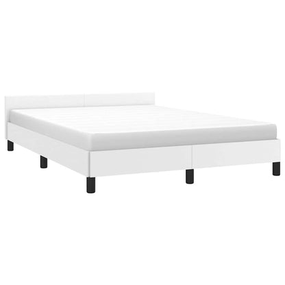 Bed Frame without Mattress White Full Faux Leather