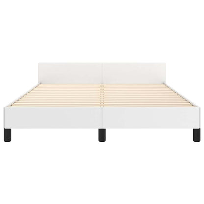 Bed Frame without Mattress White Full Faux Leather