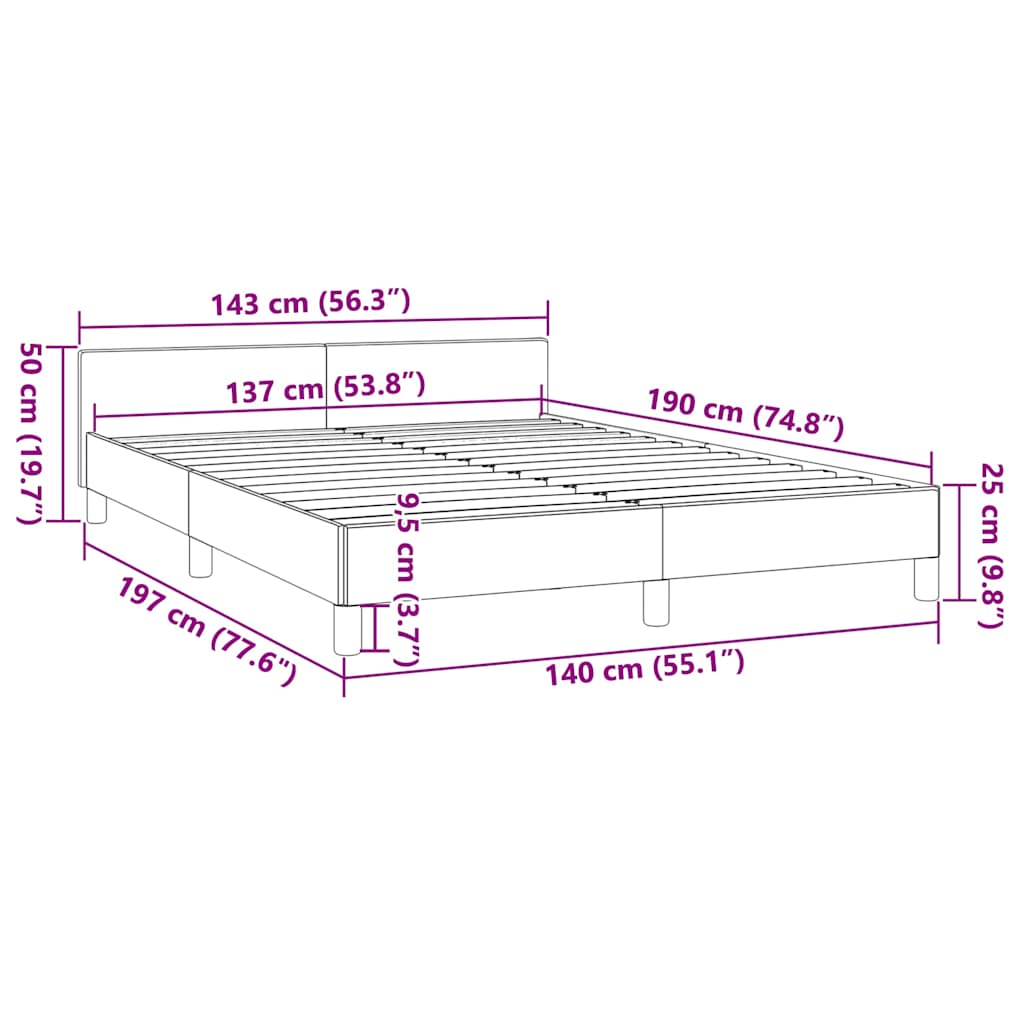 Bed Frame without Mattress White Full Faux Leather