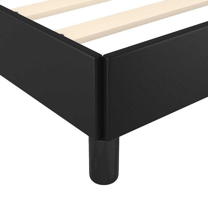 Bed Frame without Mattress Black Queen Faux Leather