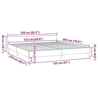 Bed Frame without Mattress White Queen Faux Leather