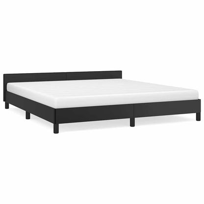 Bed Frame without Mattress Black King Faux Leather