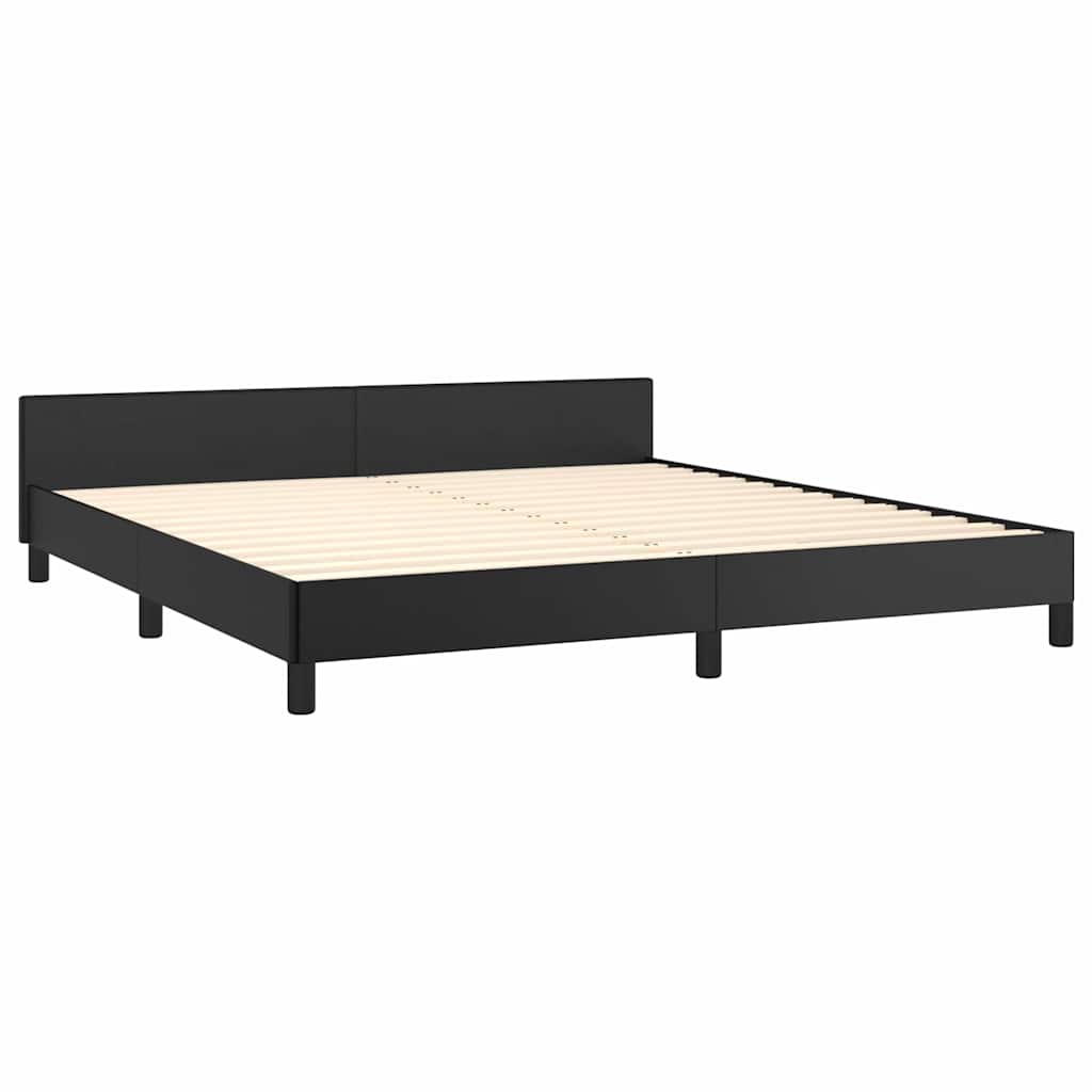 Bed Frame without Mattress Black King Faux Leather