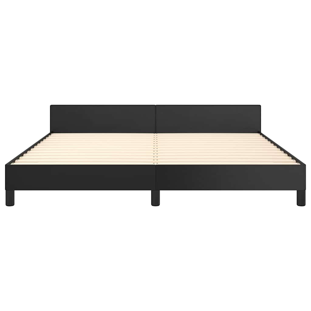 Bed Frame without Mattress Black King Faux Leather