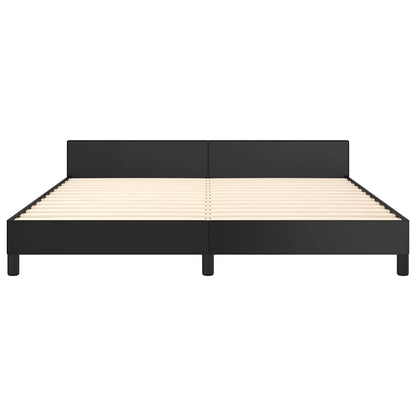 Bed Frame without Mattress Black King Faux Leather