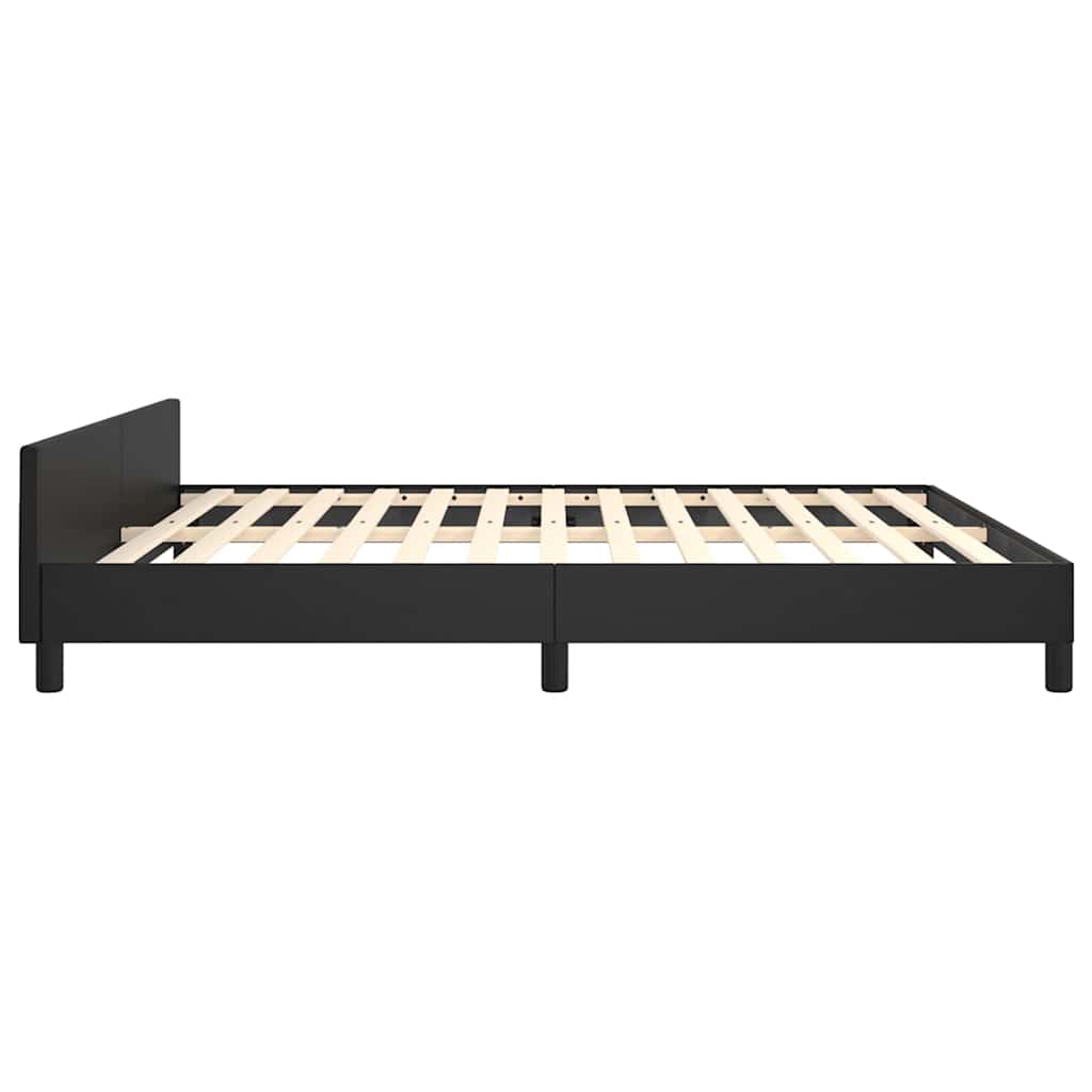 Bed Frame without Mattress Black King Faux Leather