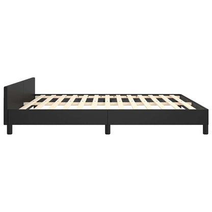 Bed Frame without Mattress Black King Faux Leather