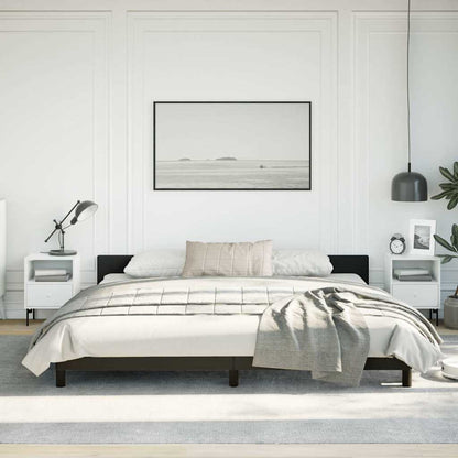 Bed Frame without Mattress Black King Faux Leather