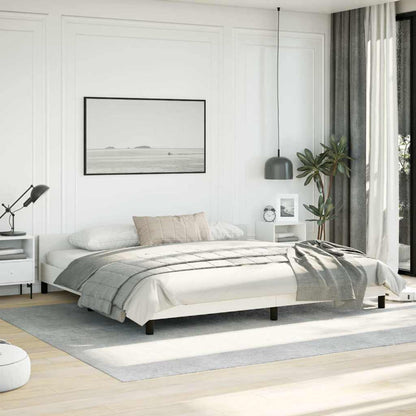 Bed Frame without Mattress White King Faux Leather