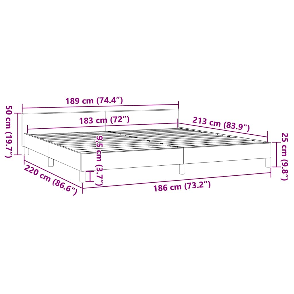 Bed Frame without Mattress Black California King Faux Leather