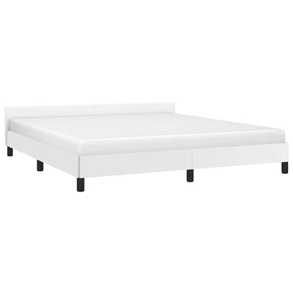 Bed Frame without Mattress White California King Faux Leather