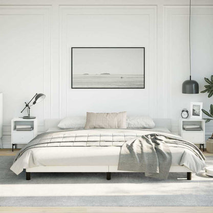 Bed Frame without Mattress White California King Faux Leather