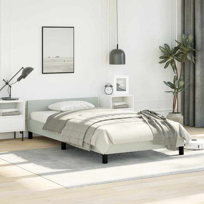 Bed Frame without Mattress Light Grey Twin Velvet