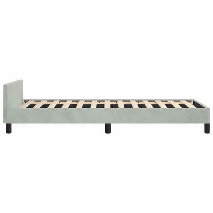 Bed Frame without Mattress Light Grey Twin Velvet