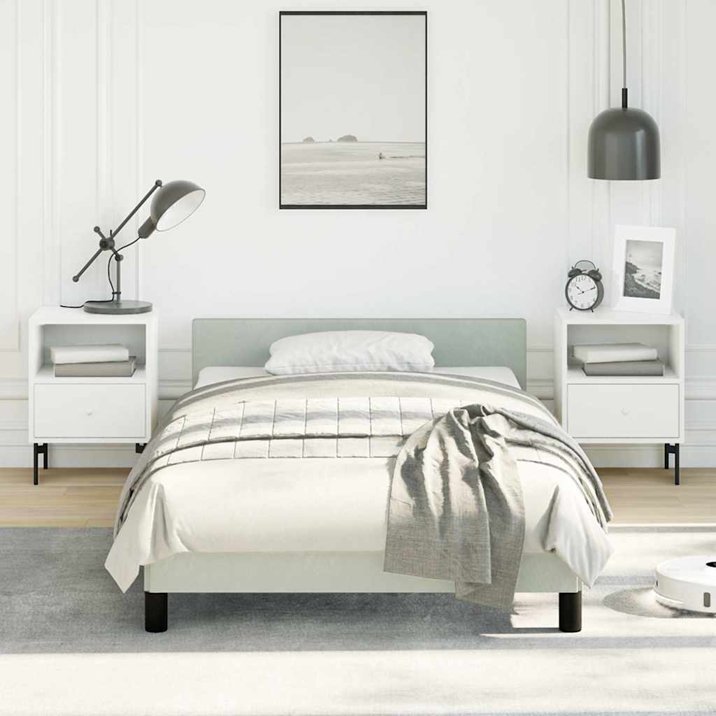 Bed Frame without Mattress Light Grey Twin Velvet