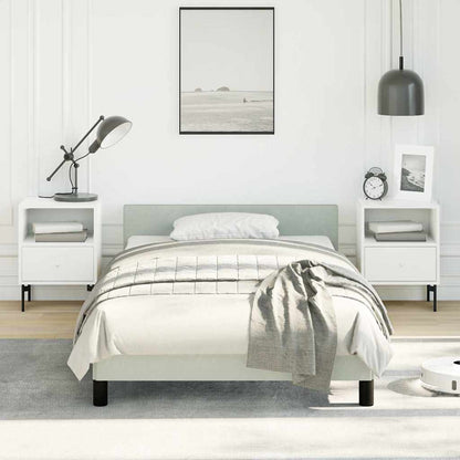 Bed Frame without Mattress Light Grey Twin Velvet