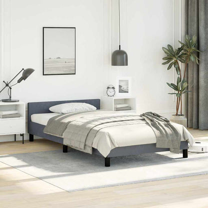 Bed Frame without Mattress Dark Grey Twin Velvet