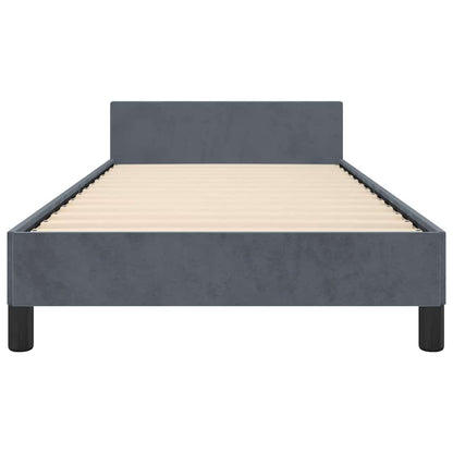 Bed Frame without Mattress Dark Grey Twin Velvet