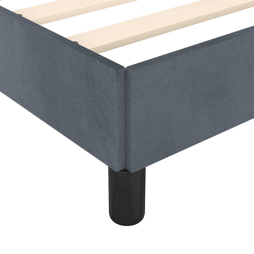 Bed Frame without Mattress Dark Grey Twin Velvet