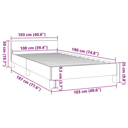 Bed Frame without Mattress Dark Grey Twin Velvet