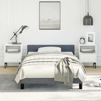 Bed Frame without Mattress Dark Grey Twin Velvet