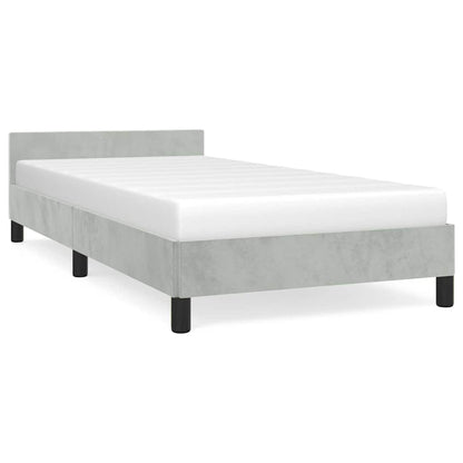 Bed Frame without Mattress Light Grey Twin XL Velvet