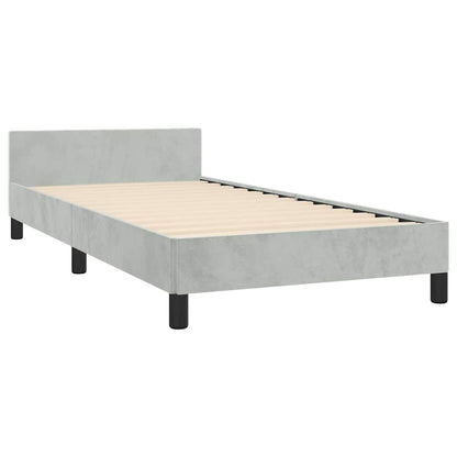 Bed Frame without Mattress Light Grey Twin XL Velvet