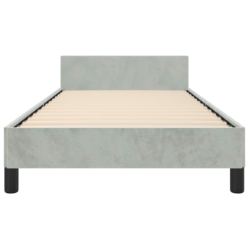 Bed Frame without Mattress Light Grey Twin XL Velvet