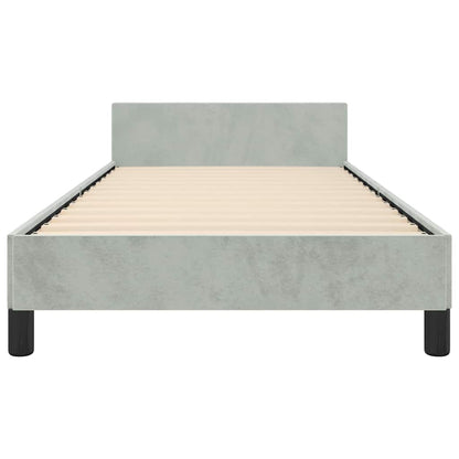 Bed Frame without Mattress Light Grey Twin XL Velvet