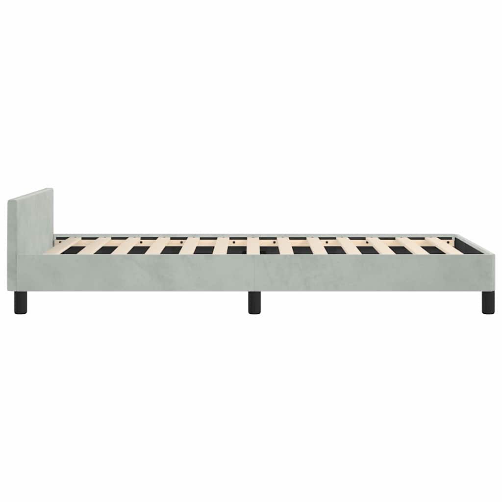 Bed Frame without Mattress Light Grey Twin XL Velvet