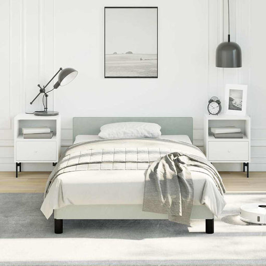 Bed Frame without Mattress Light Grey Twin XL Velvet