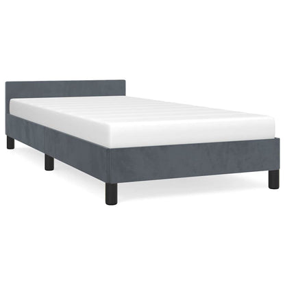 Bed Frame without Mattress Dark Grey Twin XL Velvet