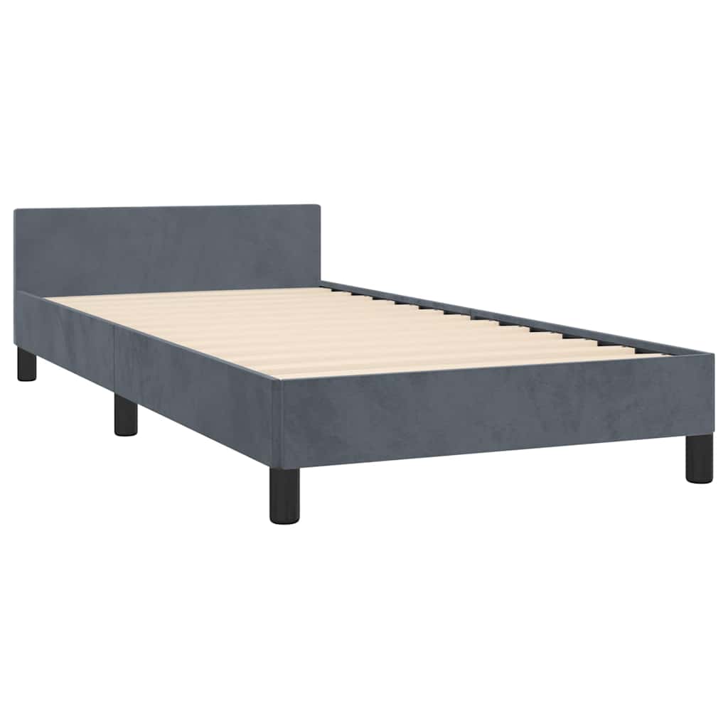 Bed Frame without Mattress Dark Grey Twin XL Velvet