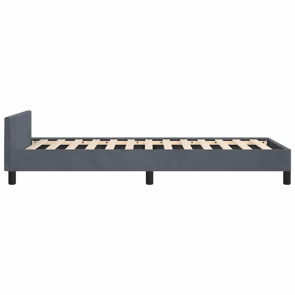 Bed Frame without Mattress Dark Grey Twin XL Velvet