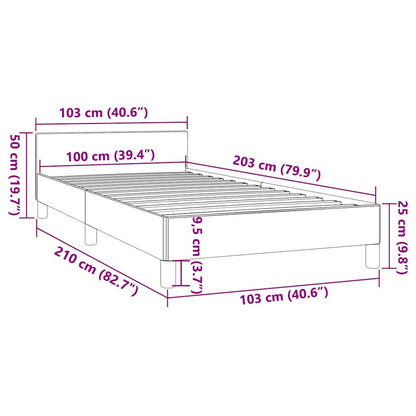 Bed Frame without Mattress Dark Grey Twin XL Velvet