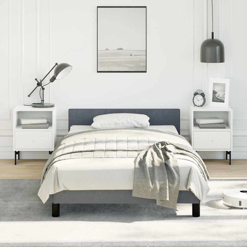 Bed Frame without Mattress Dark Grey Twin XL Velvet
