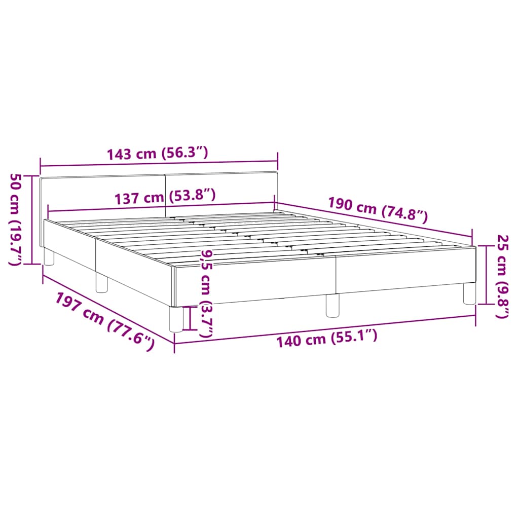Bed Frame without Mattress Dark Grey Full Velvet