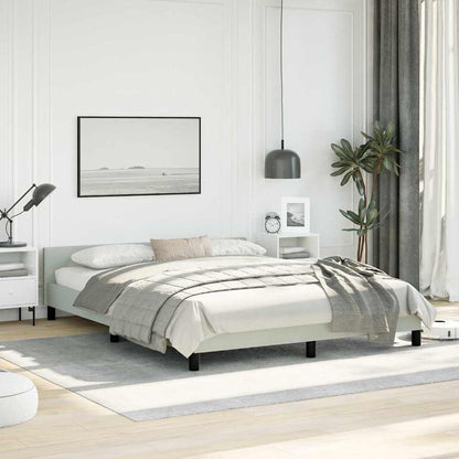 Bed Frame without Mattress Light Grey Queen Velvet